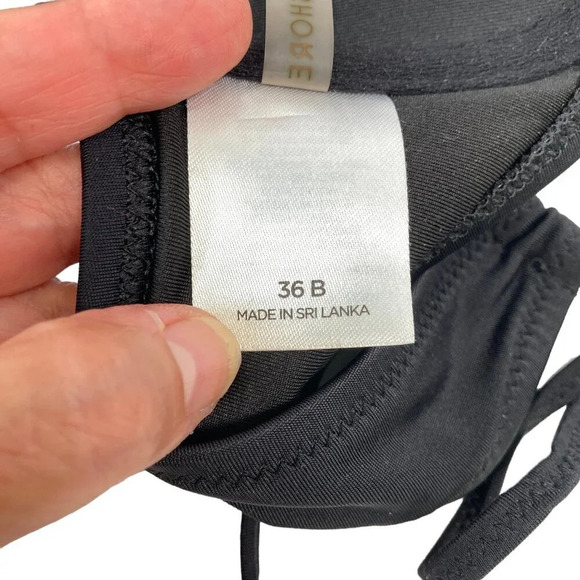 Shade & Shore Bikini Swim Top, 36B, Halter, Black w Studs Embroidery Underwire - Picture 9 of 10